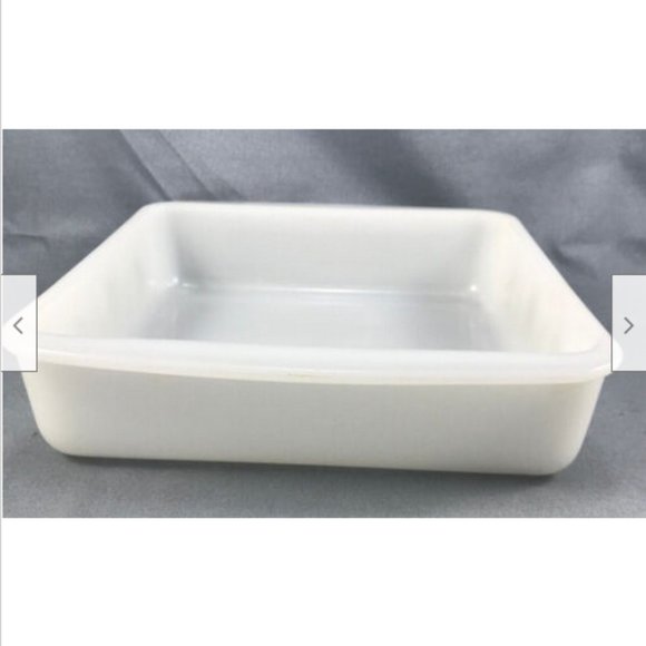 Glasbake Square Cake Pan Avocado Primrose Dream Vintage Jeannette Glass 8" - Picture 5 of 10